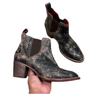 BED STU Brie Brown Bootie Leather Western Ankle Chelsea Boots Women's Size 6